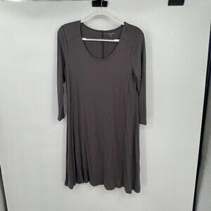 Garnet Hill Womens Dress Small Gray Shift Casual Knit Lightweight Summer Spring